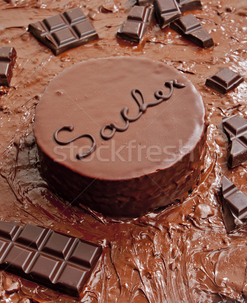 still life of Sacher cake Stock photo © phbcz