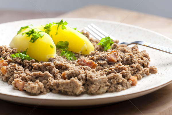 hash meat with bacon and potatoes Stock photo © phbcz