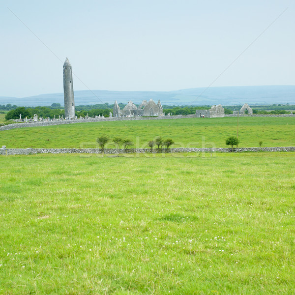 ruins of Kilmacduagh Monastery, County Galway, Ireland Stock photo © phbcz