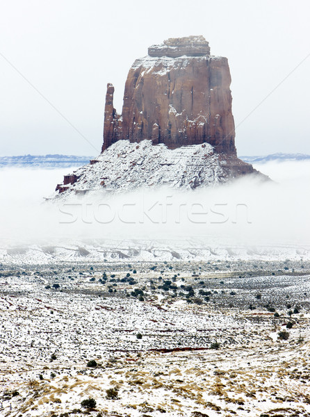 Stock photo: The Mitten, Monument Valley National Park in winter, Utah, Arizo
