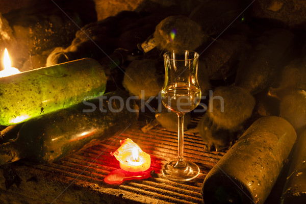 Wein Archiv Weinkeller Tschechische Republik trinken Kerze Stock foto © phbcz