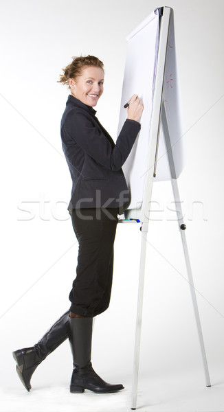 businesswoman at whiteboard Stock photo © phbcz