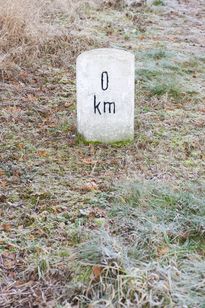 Nul kilometer teken object outdoor buiten Stockfoto © phbcz