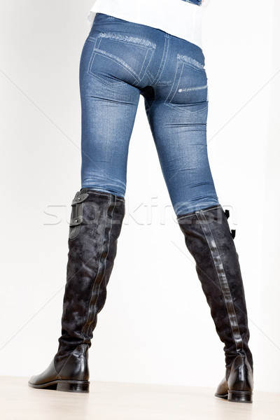 detail of standing woman wearing fashionable boots Stock photo © phbcz
