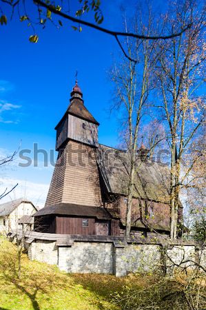 wooden church, Hervartov, Slovakia Stock photo © phbcz