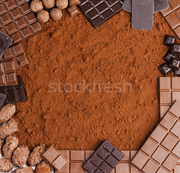 still life of chocolate in cocoa Stock photo © phbcz