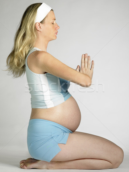 pregnat woman doing exercises Stock photo © phbcz