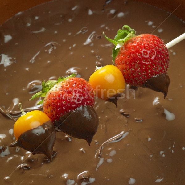 chocolate fondue Stock photo © phbcz