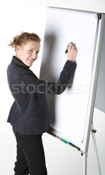 Foto stock: Empresária · mulher · trabalhar · escrita · trabalhando