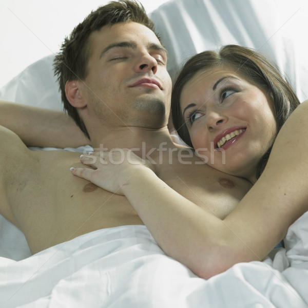 Foto stock: Casal · mulher · amor · homem · feliz · casais