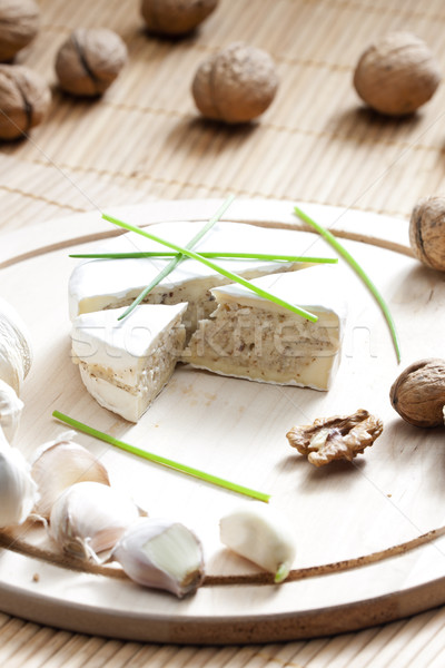 Brânză amestec tocat alimente piuliţă sănătos Imagine de stoc © phbcz