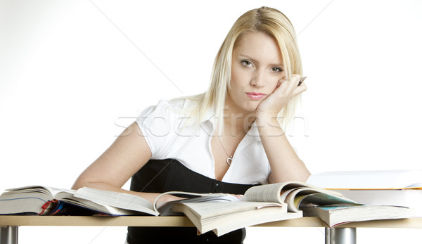 Stock fotó: Diákok · portré · nő · könyv · könyvek · oktatás