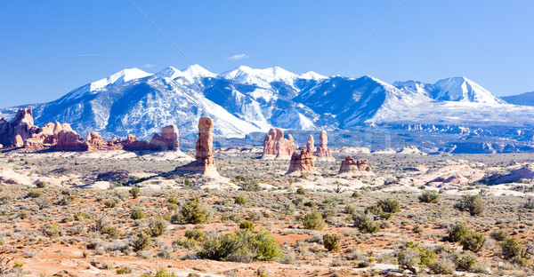 Arches National Park with La Sal Mountains, Utah, USA Stock photo © phbcz