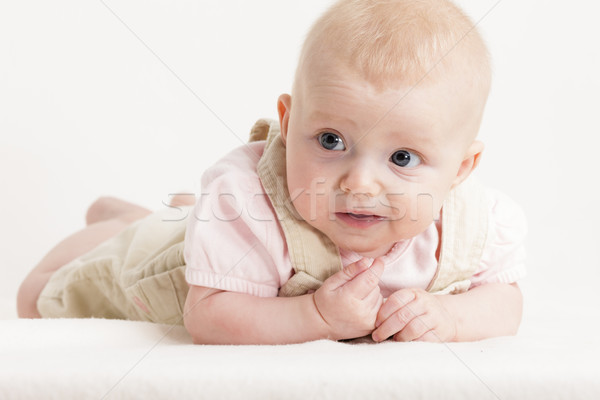 portrait of lying four months old baby girl Stock photo © phbcz