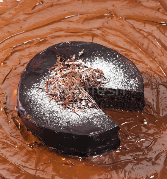 Foto stock: Natureza · morta · chocolate · bolo · de · chocolate · comida · aniversário · sobremesa