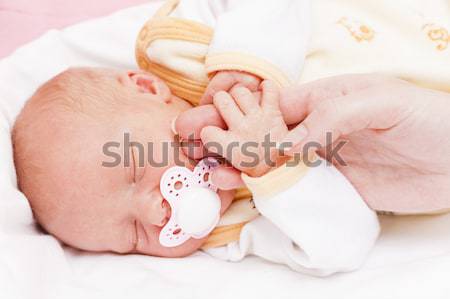 portrait of newborn baby girl Stock photo © phbcz