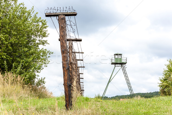 patrol tower and remains of iron curtain, Cizov, Czech Republic Stock photo © phbcz