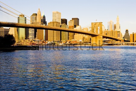 Manhattan with Brooklyn Bridge, New York City, USA Stock photo © phbcz