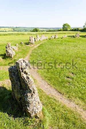 Bărbaţi piatră cerc oxfordshire Anglia călători Imagine de stoc © phbcz