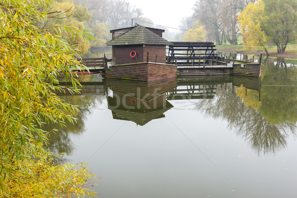 water mill on boat, Kolarovo, Slovakia Stock photo © phbcz