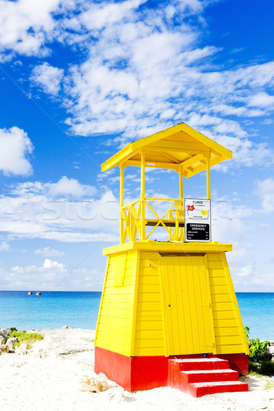 Stockfoto: Cabine · strand · Barbados · caribbean · zee