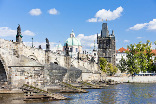 Сток-фото: моста · Прага · Чешская · республика · здании · город · реке