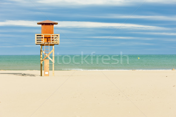 Ratownik kabiny plaży morza podróży Europie Zdjęcia stock © phbcz