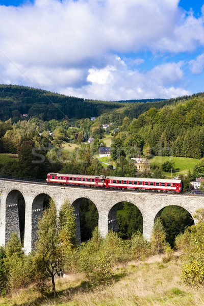 engine carriage on viaduct Novina, Krystofovo Valley, Czech Repu Stock photo © phbcz