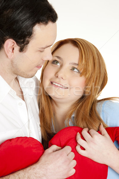 portrait of couple with heart Stock photo © phbcz