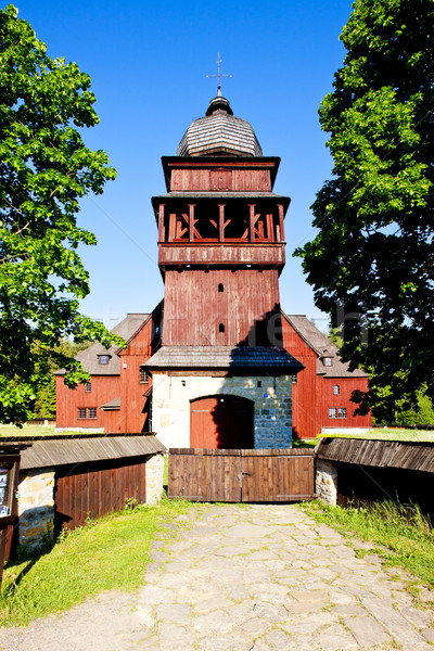 Fából készült templom szent kereszt Szlovákia Stock fotó © phbcz