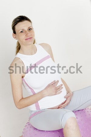 sitting young woman's portrait Stock photo © phbcz
