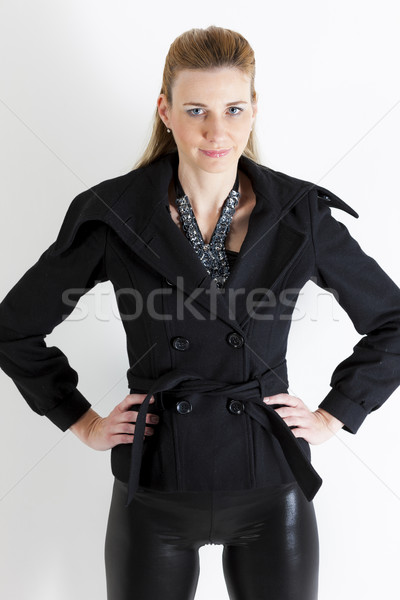 portrait of standing woman wearing black clothes Stock photo © phbcz