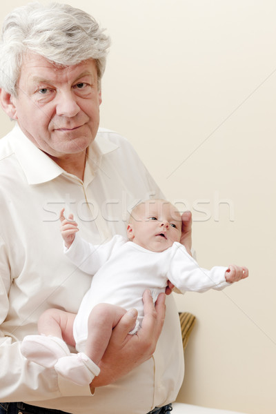 Portrait grand-père petite fille fille bébé homme [[stock_photo]] © phbcz