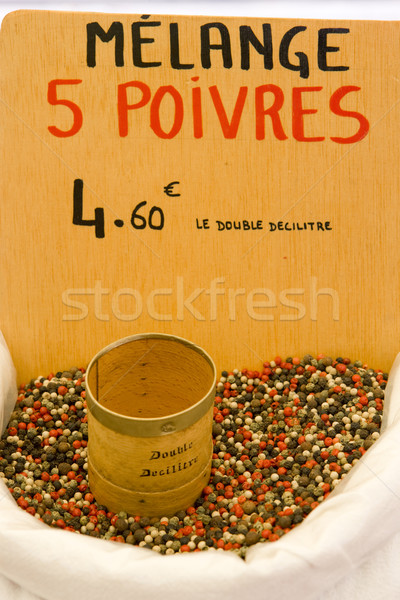 pepper, street market in Castellane, Provence, France Stock photo © phbcz