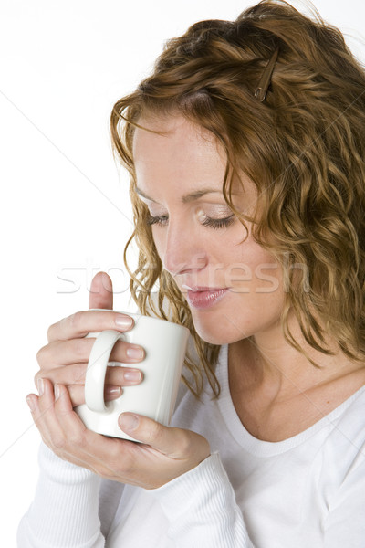 woman holding a mug Stock photo © phbcz