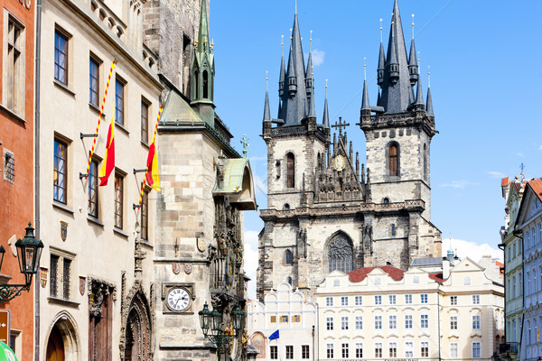 Tynsky church at Old Town Square, Prague, Czech Republic Stock photo © phbcz