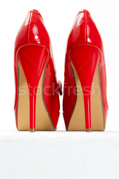 Rosso scarpe stile oggetto coppia simbolo Foto d'archivio © phbcz