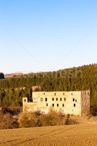 Ruinas castillo República Checa edificio viaje arquitectura Foto stock © phbcz