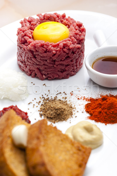 sirloin steak tartare Stock photo © phbcz