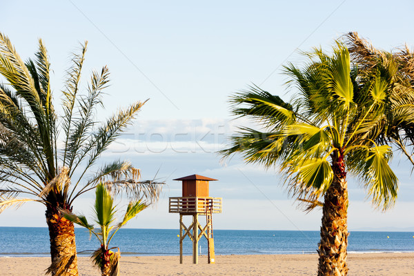 lifeguard cabin on the beach in Narbonne Plage, Languedoc-Roussi Stock photo © phbcz
