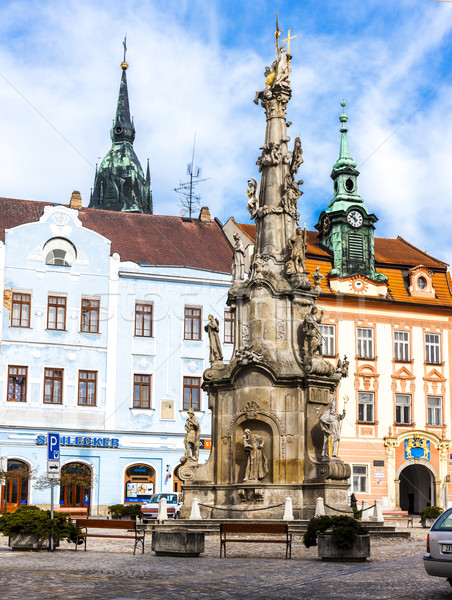 Stock photo: Column of Holy Trinity, Namesti Miru, Jindrichuv Hradec, Czech R