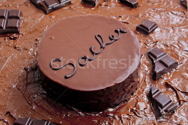 Csendélet torta étel születésnap csokoládé desszert Stock fotó © phbcz