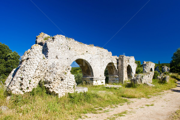 ruins of Roman aqueduct near Meunerie, Provence, France Stock photo © phbcz