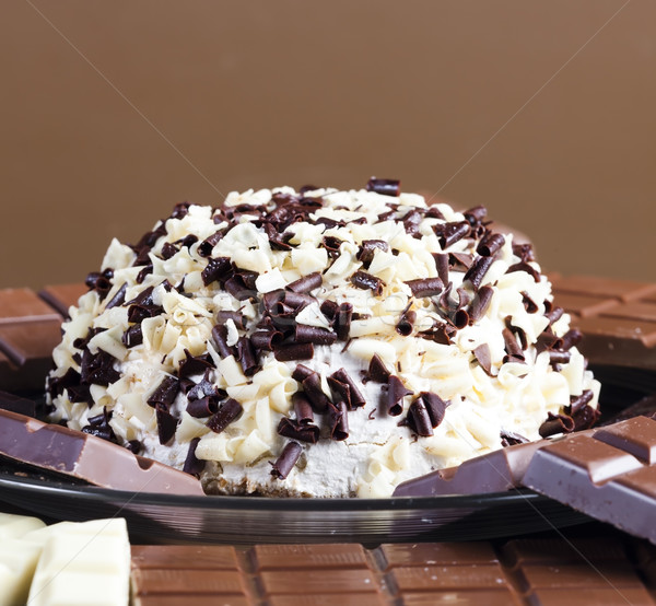 Naturaleza muerta chocolate pastel de chocolate alimentos blanco postre Foto stock © phbcz