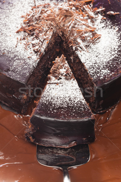 Natureza morta chocolate bolo de chocolate comida aniversário sobremesa Foto stock © phbcz