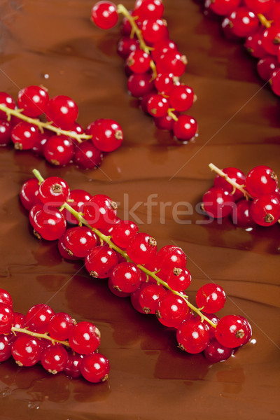chocolate fondue with red currant Stock photo © phbcz