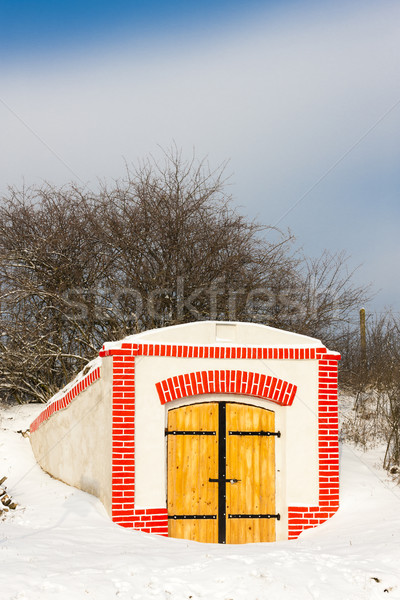 Foto stock: Bodega · República · Checa · edificio · nieve · invierno · arquitectura