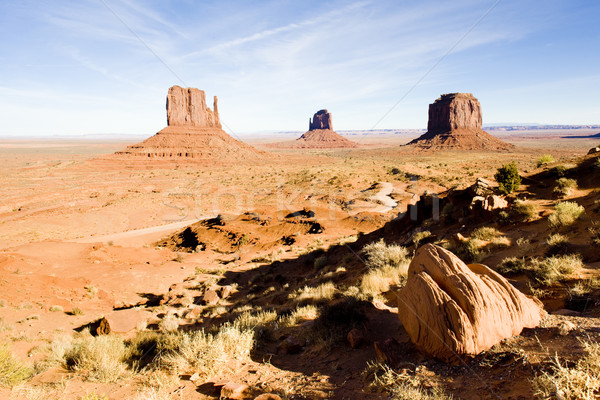 The Mittens and Merrick Butte, Monument Valley National Park, Ut Stock photo © phbcz