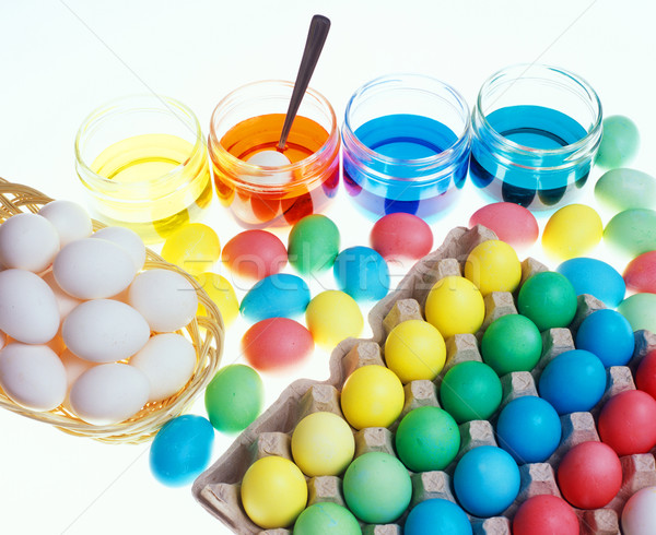 Easter eggs' coloration Stock photo © phbcz