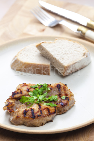 grilled pork neck in beer marinade Stock photo © phbcz
